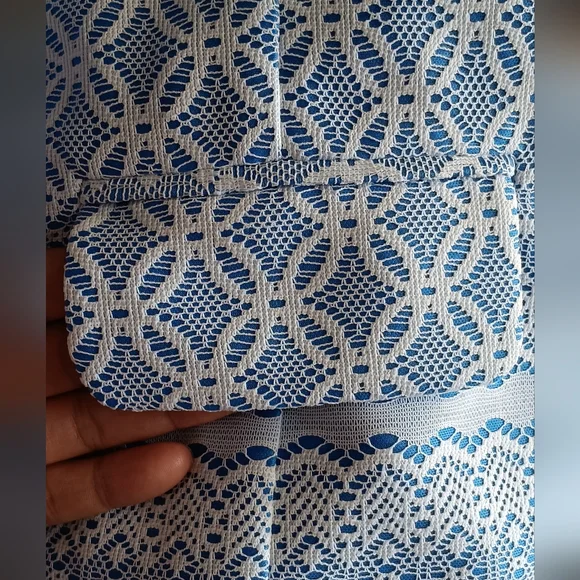 Cato Blue & White Lace Pattern Blazer – Size XL - Picture 6 of 7